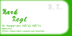 mark kegl business card